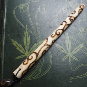 Willow Spiral Wand Pendant - For The Goddess & Seership - Wicca, Witchcraft, Pagan, Magic, Travel Wand