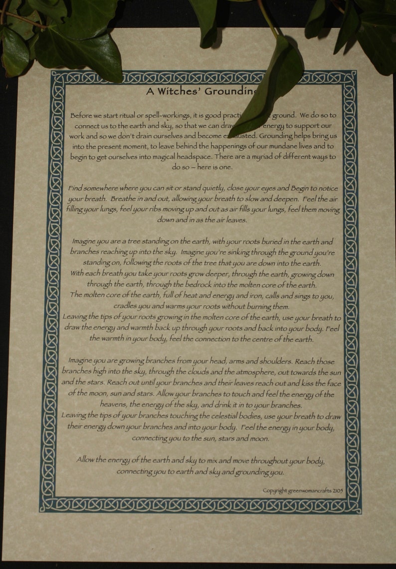 Parchment Book of Shadow Pages Information Sheets for Etsy