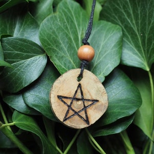 Rare ROSEMARY WOOD Pentagram Pendant for Remembrance & Protection - For Witches, Wiccans and Pagans, Pentacle