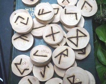 25 Elder Futhark English Ash WOOD Runes - For the World Tree