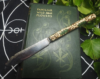 Athame with Cornish Holly Wood handle and Up-cycled Blade - Ritual Knife - for Pagans, Witches and Wiccans.