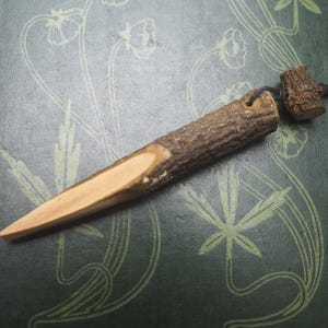 Rare English Mistletoe Athame pendant - For Love, Druidry, Witchcraft - Witches Knife, Travel athame