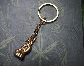 Lucky Pixie KeyChain, Keyring - Vintage - Pagan, Wicca, Fey, Fairy, Key chain