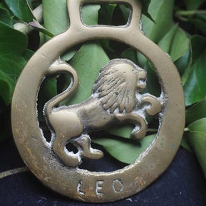 Vintage Leo Horse Brass - The Lion - Folk Magic, British, Pagan, Zodiac Sign, Witchcraft, Astrology