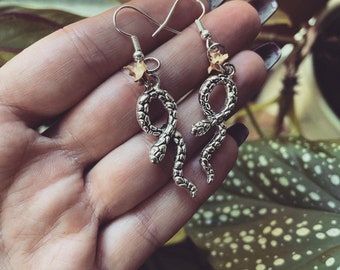 Snake & Snake bone earrings