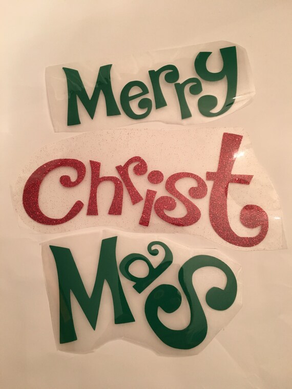 Merry Christmas Iron On/ merry christmas iron on decal Etsy