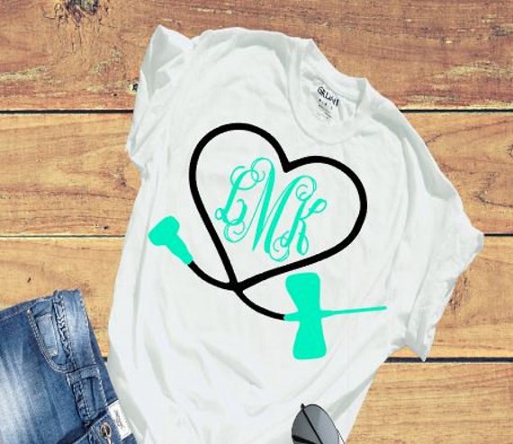 Nurse monogram hotsell shirt