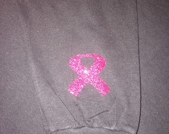 Pink ribbon iron on /  iron on ribbon / pink ribbon iron on / breast cancer awareness iron on