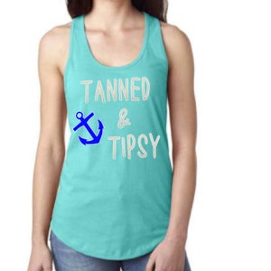Tanned & Tipsy Iron on / Tanned and tipsy decal / Tanned and tipsy shirt / tanned and tipsy iron on transfer