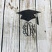 Iron on Graduation Cap Monogram Decal / Glitter Monogram / - Etsy