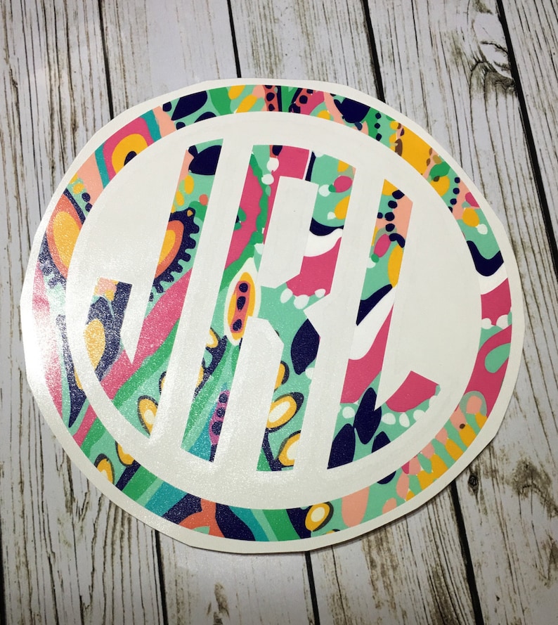 Monogram Decal / Lily Inspired Decals / Adhesive Decal / Lily Etsy