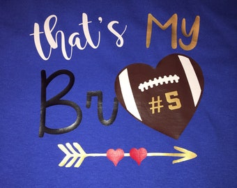 Thats My Bro Football iron on / Sister football iron on / glitter football / iron on football / football shirt / brother iron on