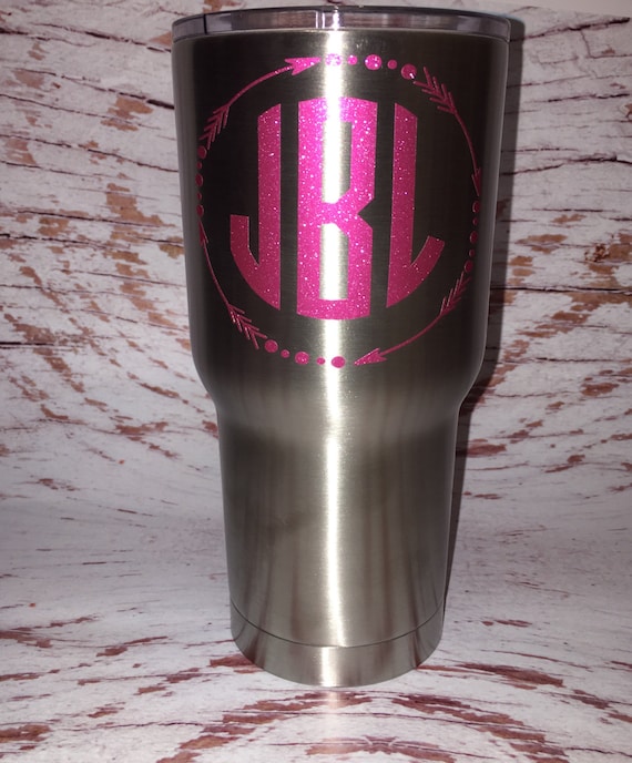 Cup Decal / Yeti Cup Monogram Decals /Decals sticky / adhesive Etsy