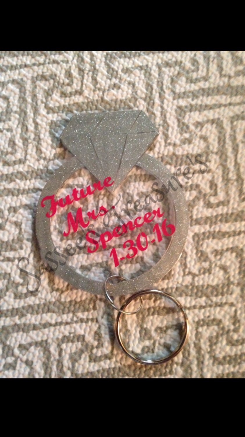 Monogram Diamond Ring keychain / diamond ring keychain / Etsy