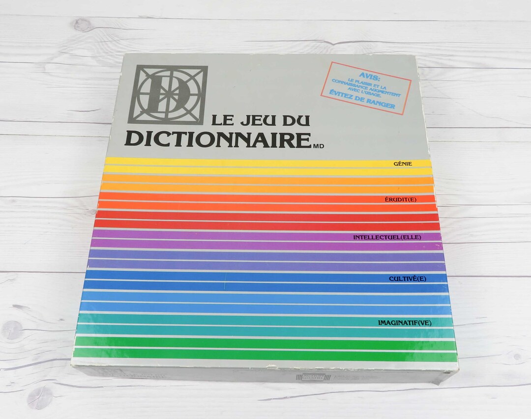 Vintage 1985 Board Game. Le Jeu Du Dictionnaire. Educational Board Game