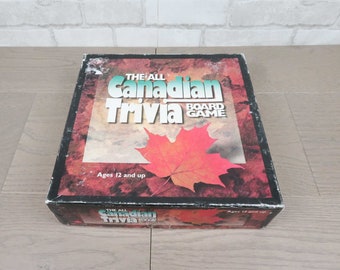 The all Canadian Trivia Board Game. English Game. 1997. Made in Canada. Question Answer Game.