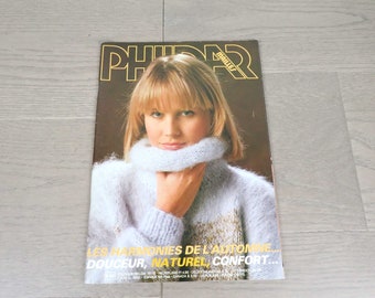 Phildar Mailles Magazine. Vintage Knitting Patterns. Phildar Mailles Pattern (Autumnal Harmonies). French. 1983