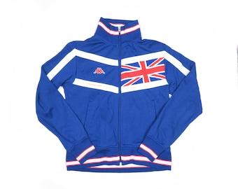 Vintage Kappa Women’s England Track Jacket. Blue White Red Jacket. Torino Italia 2006 GBR. Size Women’s Small.