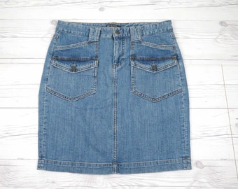 Vintage 90s Blue Jean Denim Skirt Women's size 6 / American Living