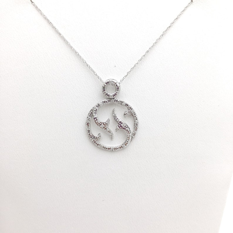 0 10 Carat Pave Diamond Circle Pendant With Chain 10k