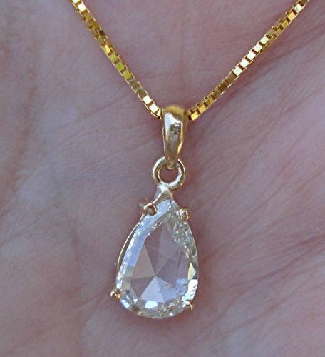 1 Carat Pear Shaped Diamond Pendant 