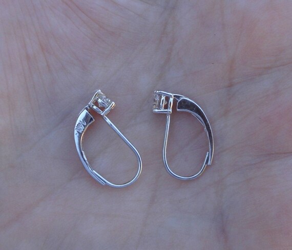1 2 Carat Diamond Earrings Solitaire Leverback Drop 14k Etsy