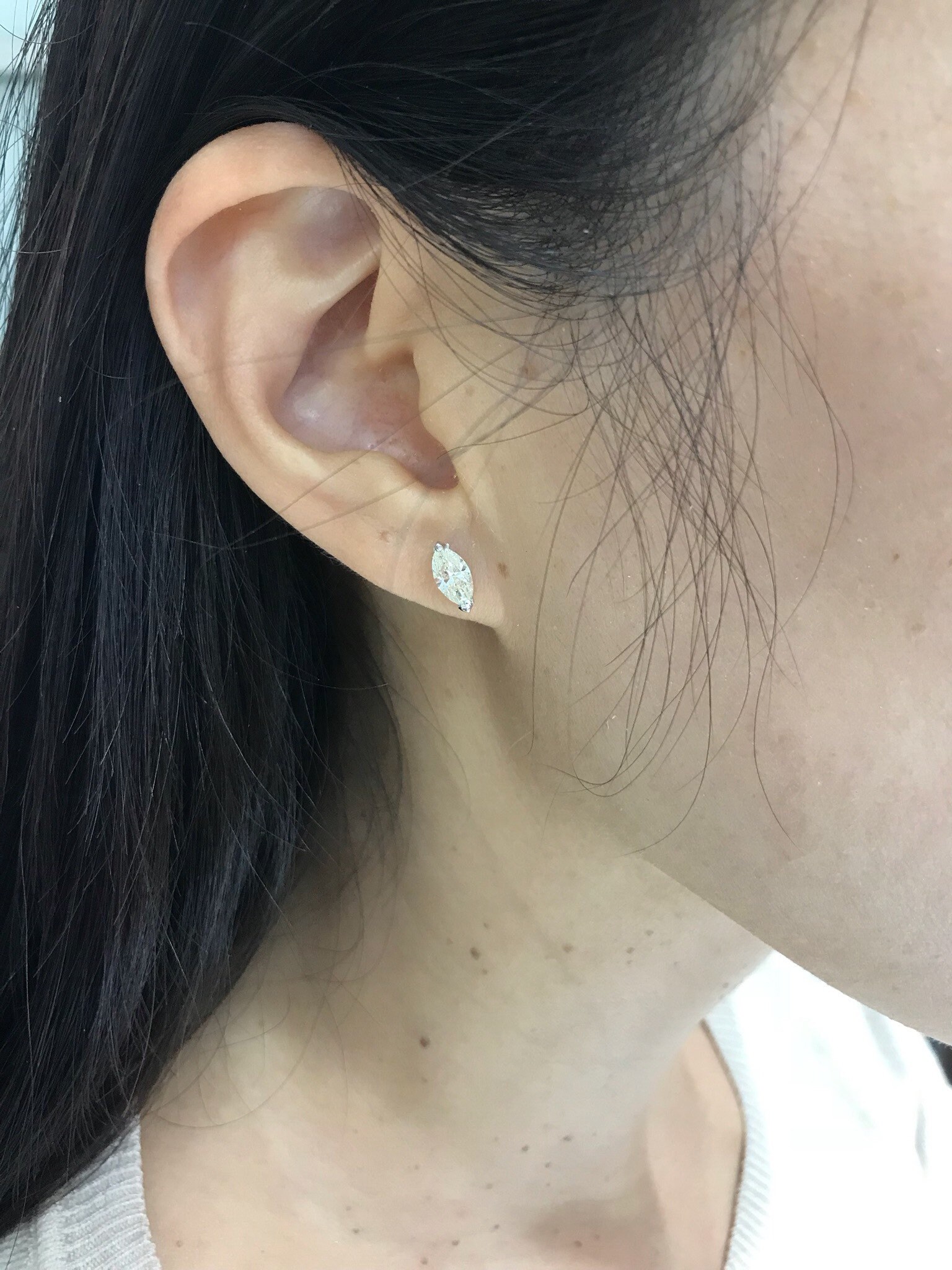 marquise diamond stud earrings