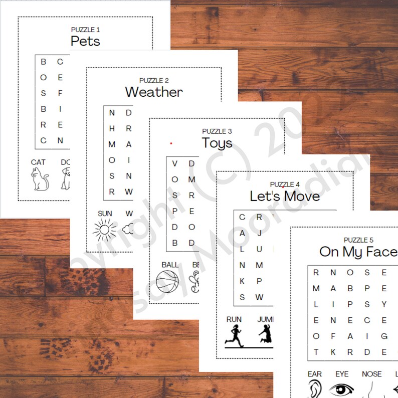 Kids Beginner Word Search Printable Bundle - Etsy