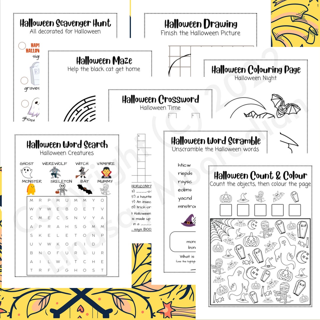 Kids Halloween Activity Printable Bundle - Etsy