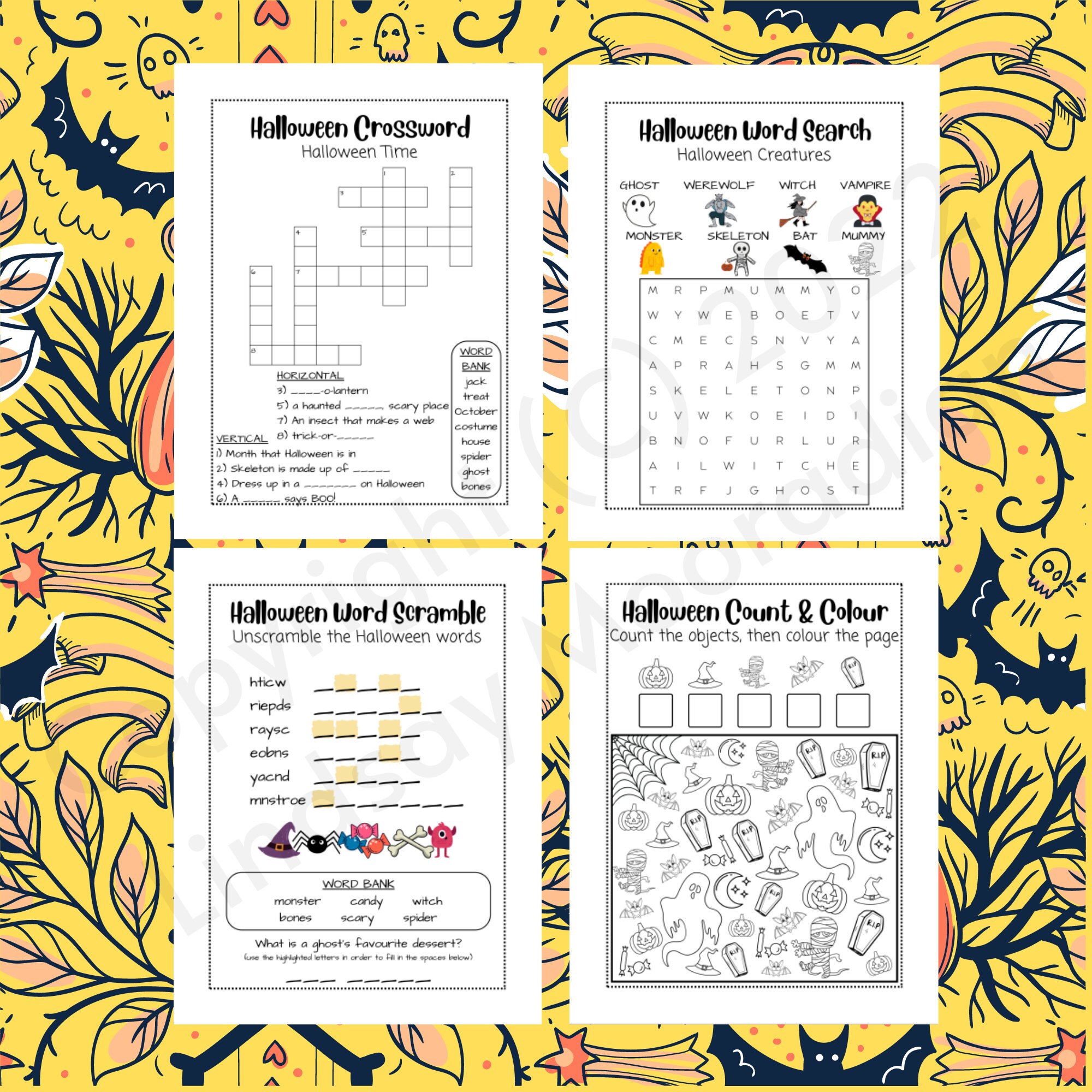Kids Halloween Activity Printable Bundle - Etsy