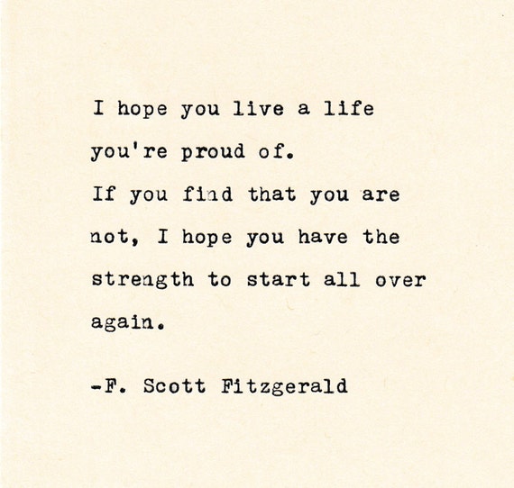 Inspirational Quote F Scott Fitzgerald Personalized Gift Etsy