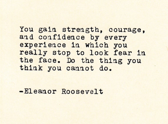 Inspirational Quote ELEANOR ROOSEVELT Roosevelt | Etsy