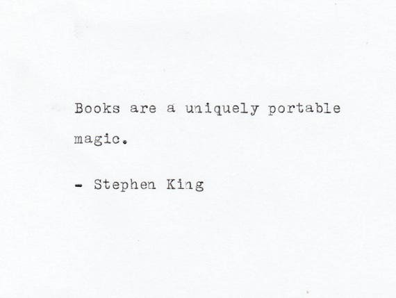 THE STEPHEN KING Quote Made On Typewriter Typewriter Quote | Etsy