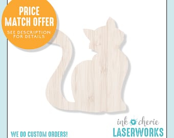 Laser cut Gift Tags Decorations Blank Shapes Choice of 2cm-15cm Wooden Cat Face Craft shapes Embellishments
