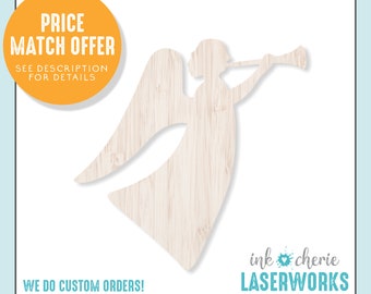 Angel Unfinished wood mini sizes wooden angel tags,Wood laser cut gift tags