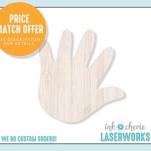 Birch Wood Baby Handprint Cutout: DIY Craft Shape