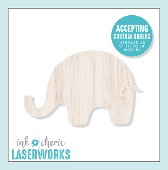 Elephant - Laser Cut Out Unfinished Wood Craft Shape ELE11 Elephant - Laser Cut Out Unfinished Wood Craft Shape ELE11
