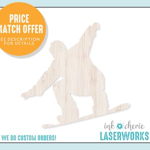 Snowboarder Wood Cutout: Unfinished Birch DIY Craft Shape