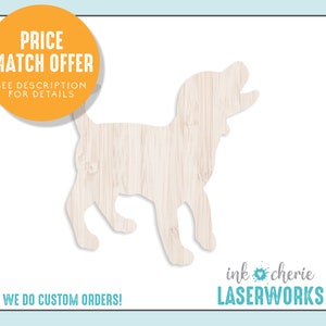Birch Wood Puppy Cutout: Laser Cut Dog Shape, DIY Crafts