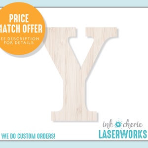 Wood Letter Y: Unfinished Birch, DIY Craft Cutout