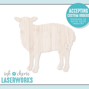 Sheep Wood Cutout, Sheep Crafting Shape, Farm Animal Cutout Shape for Crafts, Laser Cut Lamb Shape, Paintable Farm Animal DIY Craft Shapes