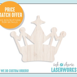 Birch Wood Crown Cutout: Paintable DIY Kids Craft Shape