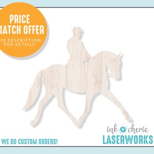 Birch Wood Dressage Horse Cutout: Equestrian DIY Craft