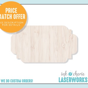 Birch Wood Frame Plaque: Laser Cut DIY Craft Shape
