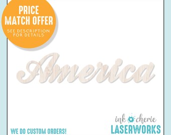 America Wood Cutout: Unfinished Birch, DIY Craft Sign