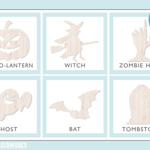 Halloween Wood Cutout Shape Set: DIY Crafts, Unfinished Birch