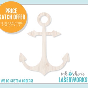 Birch Wood Ship Anchor Cutout: Nautical Wall Decor