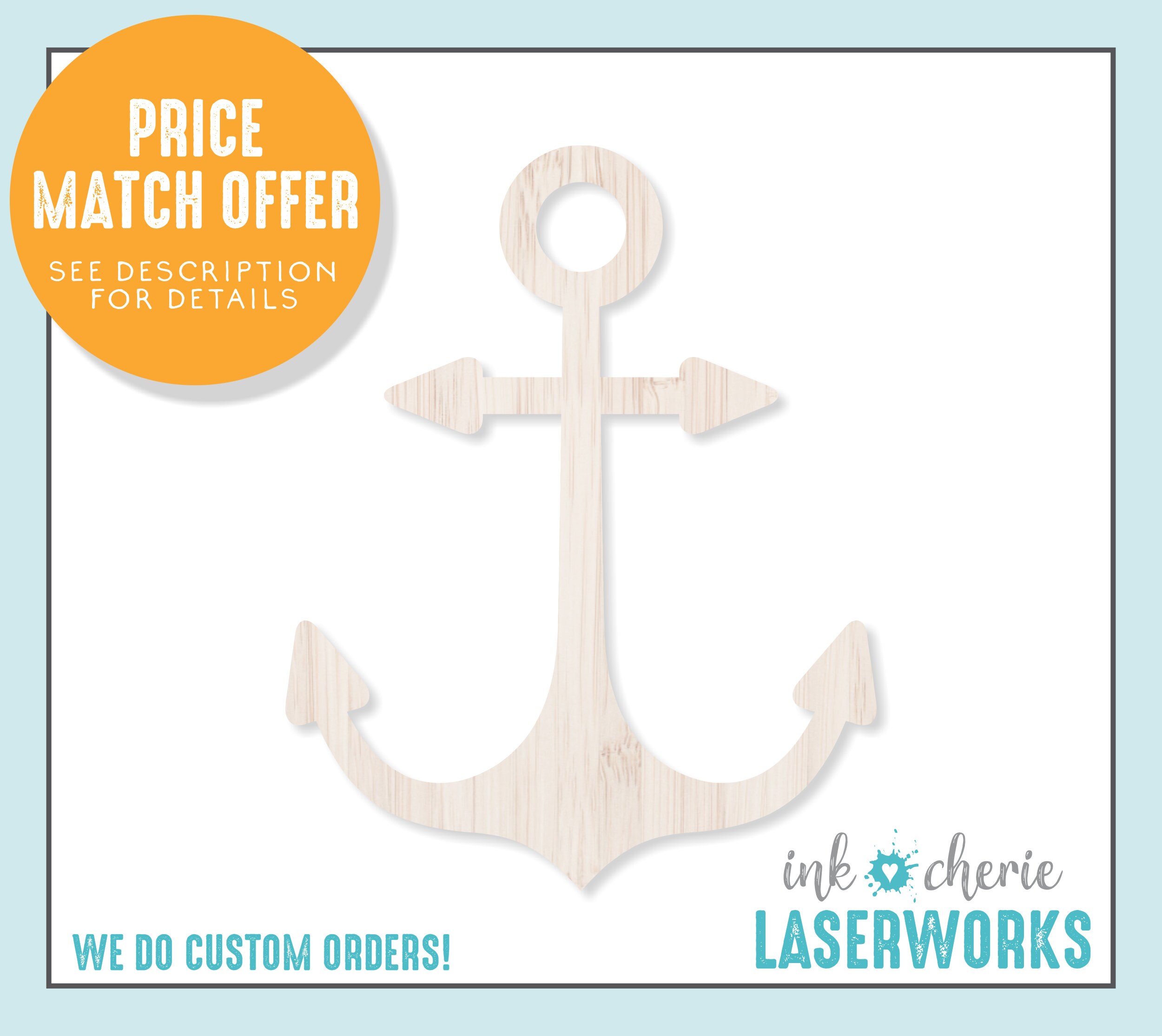 Recorte de ancla de barco decoración de pared náutica forma | Etsy