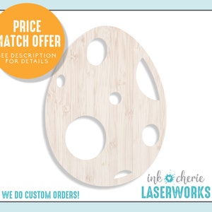 Laser Cut Wood Easter Egg Shape: Birch Craft Supply