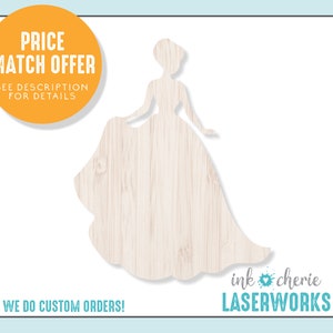 Birch Wood Princess Cutout: DIY Crafting Shape